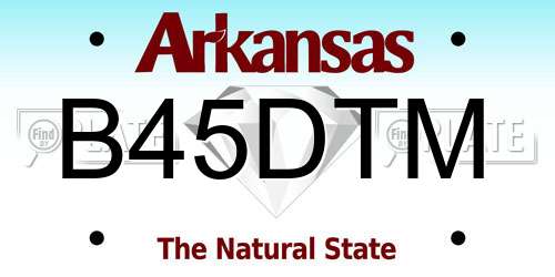 B45DTM Arkansas License Plate