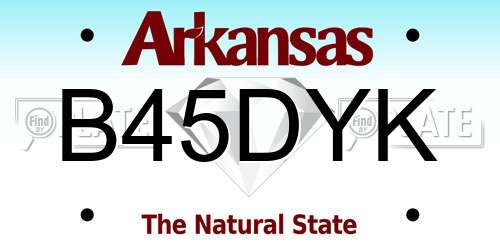 B45DYK Arkansas License Plate
