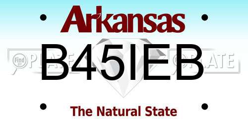 B45IEB Arkansas License Plate