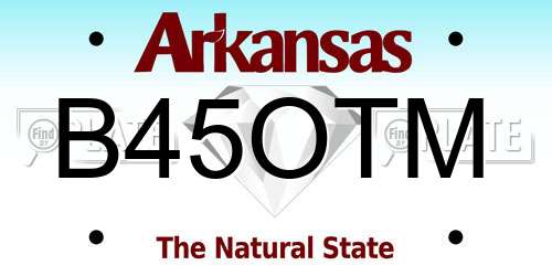 B45OTM Arkansas License Plate