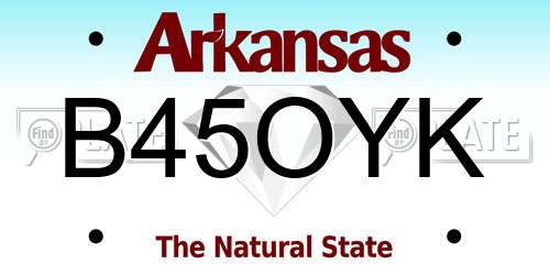 B45OYK Arkansas License Plate