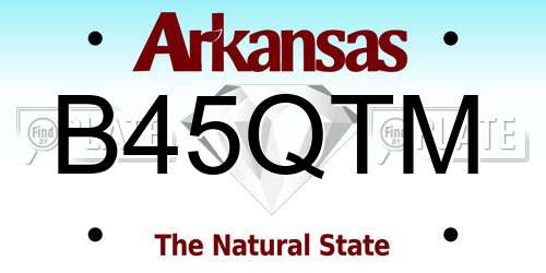 B45QTM Arkansas License Plate