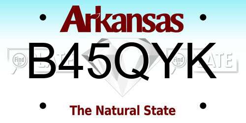 B45QYK Arkansas License Plate