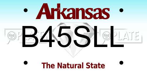 B45SLL Arkansas License Plate
