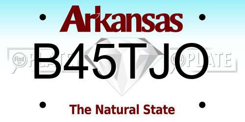 B45TJO Arkansas License Plate