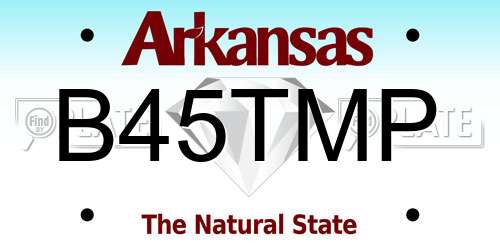B45TMP Arkansas License Plate