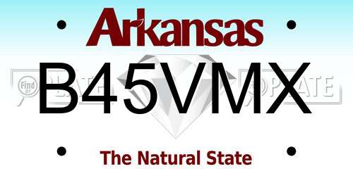 B45VMX Arkansas License Plate