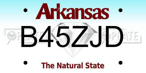 B45ZJD Arkansas License Plate