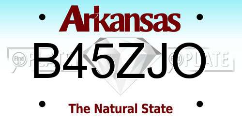 B45ZJO Arkansas License Plate