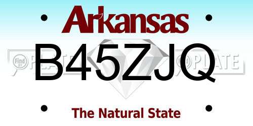 B45ZJQ Arkansas License Plate