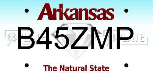 B45ZMP Arkansas License Plate