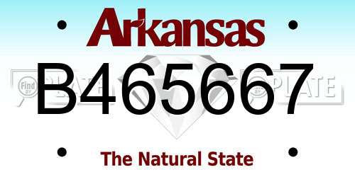 B465667 Arkansas License Plate