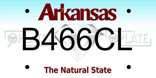 B466CL Arkansas License Plate
