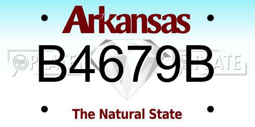 B4679B Arkansas License Plate