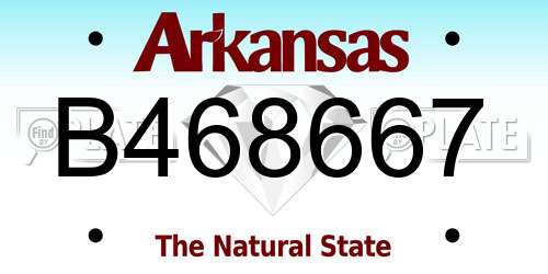 B468667 Arkansas License Plate