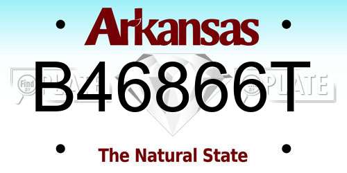 B46866T Arkansas License Plate