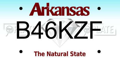 B46KZF Arkansas License Plate