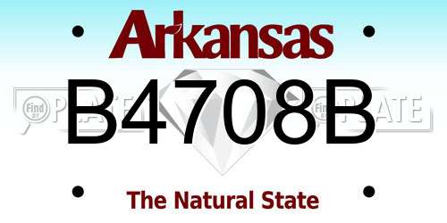 B4708B Arkansas License Plate