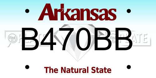 B470BB Arkansas License Plate