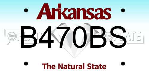 B470BS Arkansas License Plate