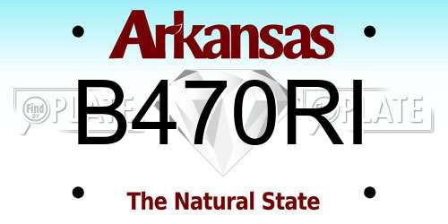 B470RI Arkansas License Plate