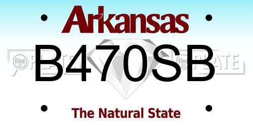 B470SB Arkansas License Plate