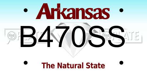 B470SS Arkansas License Plate