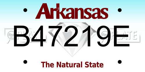B47219E Arkansas License Plate
