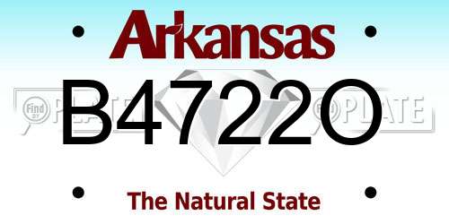 B4722O Arkansas License Plate