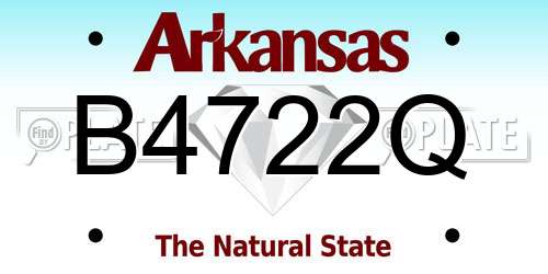 B4722Q Arkansas License Plate