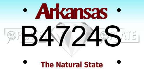 B4724S Arkansas License Plate