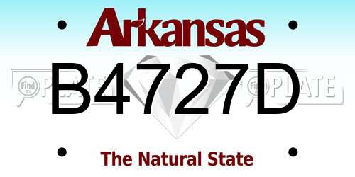 B4727D Arkansas License Plate