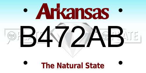 B472AB Arkansas License Plate