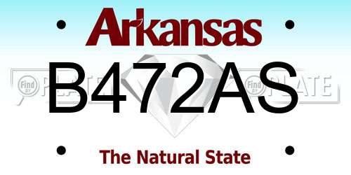 B472AS Arkansas License Plate