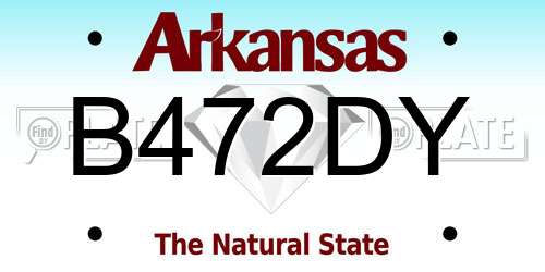 B472DY Arkansas License Plate