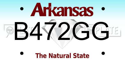 B472GG Arkansas License Plate