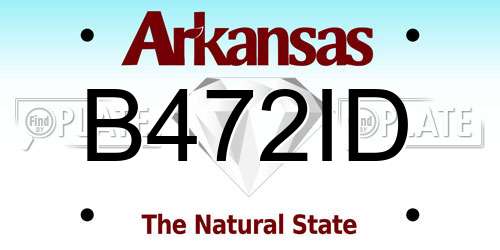B472ID Arkansas License Plate