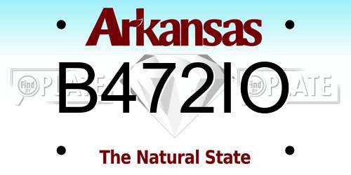 B472IO Arkansas License Plate