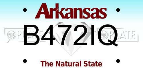 B472IQ Arkansas License Plate