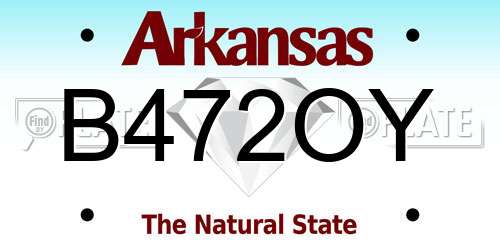 B472OY Arkansas License Plate