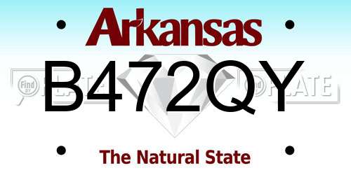 B472QY Arkansas License Plate