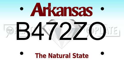 B472ZO Arkansas License Plate