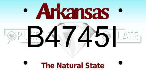 B4745I Arkansas License Plate