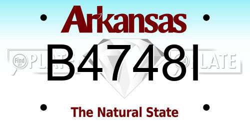 B4748I Arkansas License Plate