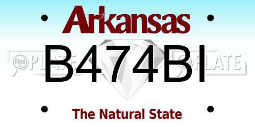 B474BI Arkansas License Plate