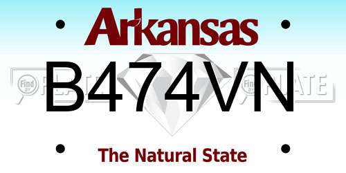 B474VN Arkansas License Plate