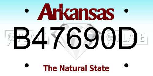 B47690D Arkansas License Plate