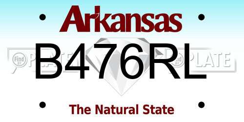 B476RL Arkansas License Plate