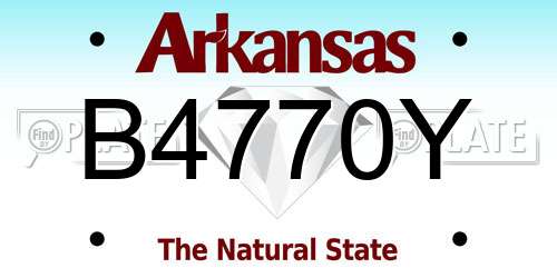 B4770Y Arkansas License Plate
