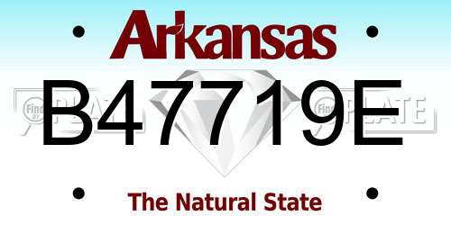 B47719E Arkansas License Plate